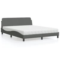 Bed met matras "Dover" stof donkergrijs 160x200 cm