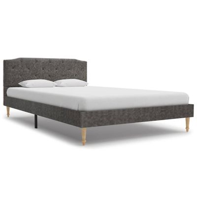 vidaXL Bedframe stof donkergrijs 120x190 cm