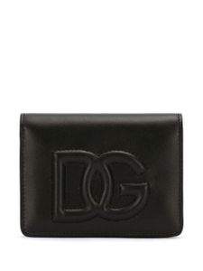 Dolce & Gabbana portefeuille en cuir à logo DG embossé - Noir