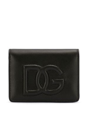 Dolce & Gabbana portefeuille en cuir à logo DG embossé - Noir