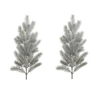 Kersttak/dennentak - 4x stuks - groen - besneeuwd - L66 cm - kerstversiering