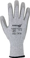 Asatex Snijbestendige handschoen | maat 10 grijs/grijs | EN 388 PSA-categorie II | HDPe / nylon / elastan / glasvezel m.PU | 10 paar - 3721E/10