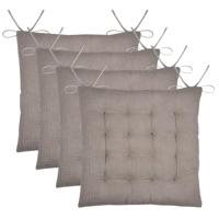 Stof Textile stoelkussen Coline - 4x - beige - 38 x 38 x 4 cm - touwtjes sluiting Stof Textile stoelkussen Coline - 4x - beige - 38 x 38 x 4 cm - touwtjes sluiting