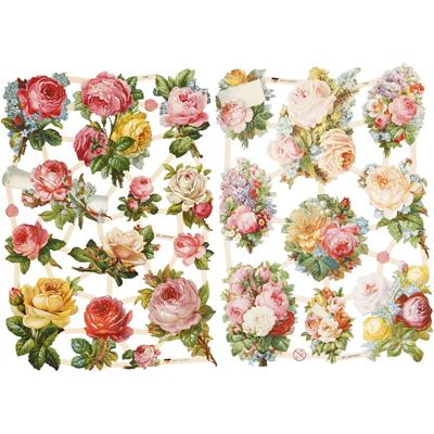 Creativ Company Vintage plaatjes, rozen, vel 16,5x23,5 cm, 2 vel/ 1 doos