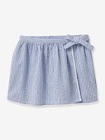 Rok-short van seersucker voor meisjes CYRILLUS blauw, gestreept