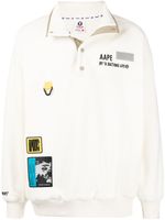 AAPE BY *A BATHING APE® sweat à détails de patchs - Blanc