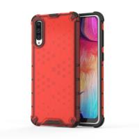 Schokbestendige honingraat PC + TPU Case voor Galaxy A50 (rood)