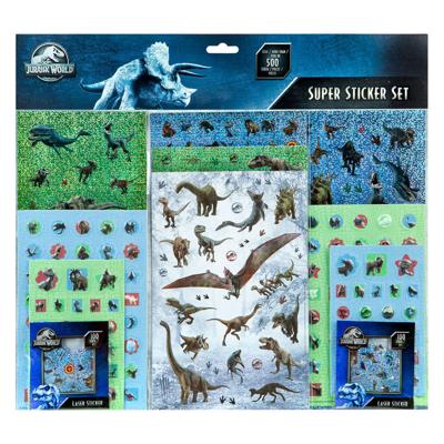 Undercover Jurassic world stickerset, 500st.