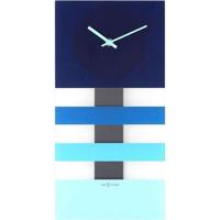 NeXtime klok 2855bl Bold Stripes, 38x19 cm, Wall, Blue - thumbnail