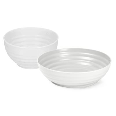 Plasticforte onbreekbaar servies kommetjes - wit - kunststof - 13 x 7 cm en 19 x 5 cm