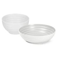 Plasticforte onbreekbaar servies kommetjes - wit - kunststof - 13 x 7 cm en 19 x 5 cm