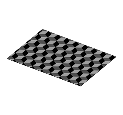 Rechthoekige placemats Grijze 3d-vierkanten