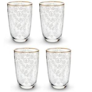 Pip Studio Longdrinkglazen - Set van 4 - Floral - Early Bird - 400ml