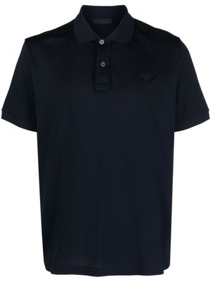 Prada polo à logo triangulaire - Bleu