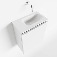 Toiletmeubel Mondiaz Ture | 40 cm | Meubelkleur Talc | Eden wastafel Talc Rechts | Zonder kraangat