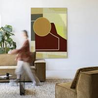 Urban Cotton Wandkleed 'Bounce' 110 x 145cm in Frame - black