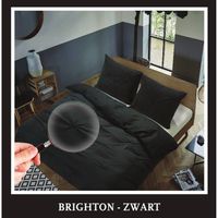 Hotel Home Collection - Dekbedovertrek - Brighton - 240x200/220 +2*60x70 cm - Zwart - thumbnail