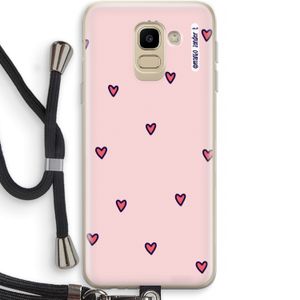 Hartjes: Samsung Galaxy J6 (2018) Transparant Hoesje met koord