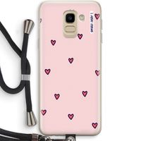 Hartjes: Samsung Galaxy J6 (2018) Transparant Hoesje met koord