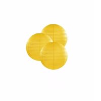 Gele lampionnen 25 cm 3 stuks - Feestlampionnen - thumbnail