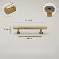 Vintage Handgehamerde Messing Kast- en Ladegrepen - Bronzen Meubelgrepen