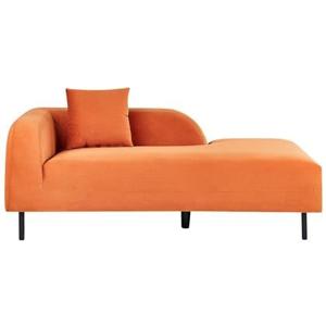 Beliani - LE CRAU - Chaise longue - Oranje - Linkerzijde - Fluweel