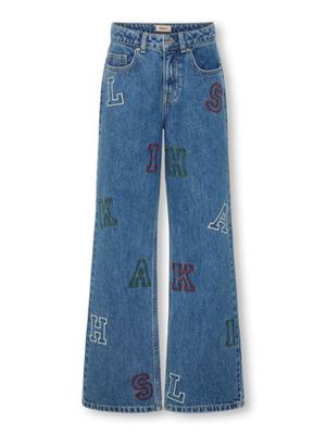 Kids ONLY winter jeansbroek meisjes - blauw - KogJuicy - wide leg fit
