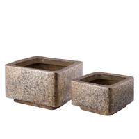 Indira Pot Goud laag set van 2