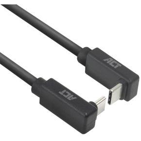 ACT USB 3.0 10Gbps 60W USB Type-C (haaks boven/beneden) naar USB Type-C (haaks boven/beneden) kabel,