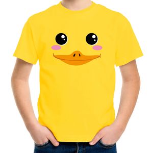 Eend gezicht fun verkleed t-shirt geel voor kinderen