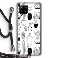 Cactusmotief: Samsung Galaxy A42 5G Transparant Hoesje met koord