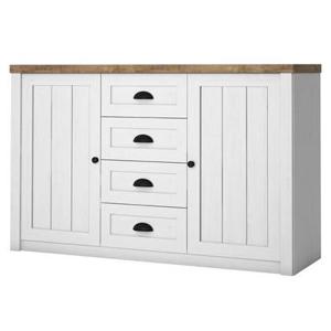 Meubella Dressoir Parello 2 - Wit - Eiken - 130 cm