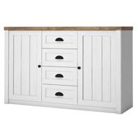 Meubella Dressoir Parello 2 - Wit - Eiken - 130 cm - thumbnail