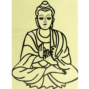 Sticker Buddha Zwart