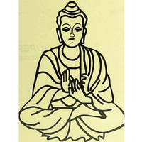 Sticker Buddha Zwart - thumbnail