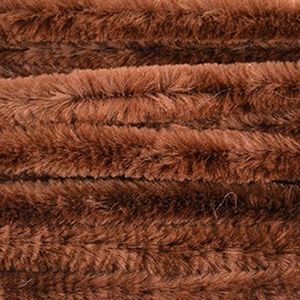 20x Bruin chenille draad 14 mm x 50 cm