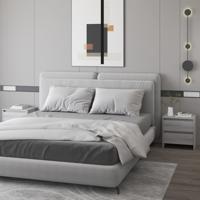 Nachtkastjes 2st 45x34,5x44,5cm bewerkt hout grijs sonoma eiken