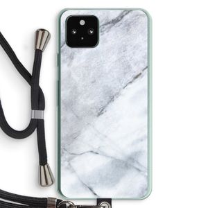 Witte marmer: Pixel 5a 5G Transparant Hoesje met koord