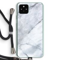 Witte marmer: Pixel 5a 5G Transparant Hoesje met koord