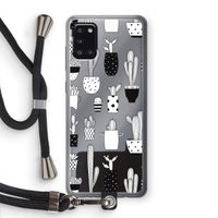 Cactusmotief: Samsung Galaxy A31 Transparant Hoesje met koord Cactusmotief: Samsung Galaxy A31 Transparant Hoesje met koord