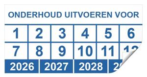 Keuringssticker onderhoud uitvoeren voor rechthoek 50 x 25 mm - 500 stuks (op rol)
