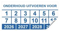 Keuringssticker onderhoud uitvoeren voor rechthoek 50 x 25 mm - 500 stuks (op rol)