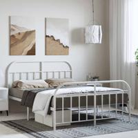Bedframe met hoofd- en voeteneinde metaal wit 135x190 cm
