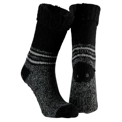 Huissokken/slofsokken - met anti slip zool - zwart - heren - maat 43-46