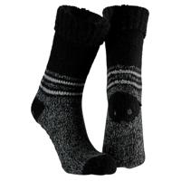 Huissokken/slofsokken - met anti slip zool - zwart - heren - maat 43-46