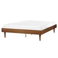 Beliani-TOUCY-Tweepersoonsbed-Lichtbruin-160 x 200 cm-Rubberhout