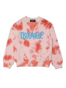 DSQUARED2 KIDS sweat tie-dye à logo imprimé - Rouge