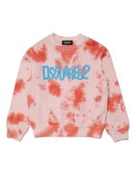 DSQUARED2 KIDS sweat tie-dye à logo imprimé - Rouge - thumbnail