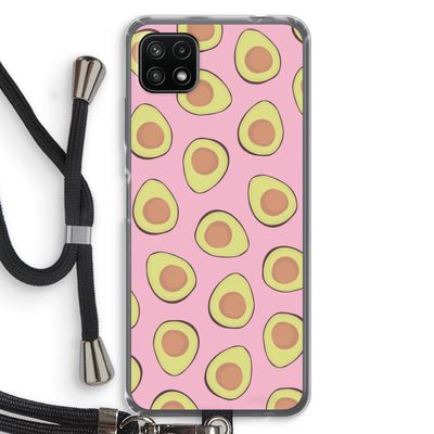 Dancing avocados: Samsung Galaxy A22 5G Transparant Hoesje met koord