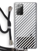 Strepen zwart-wit: Samsung Galaxy Note 20 / Note 20 5G Transparant Hoesje met koord